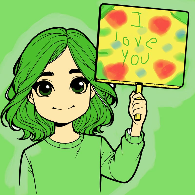 realistic girl holding up a sign