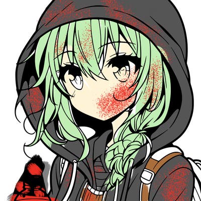 anime girl with hoodie