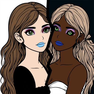 split realistic girl