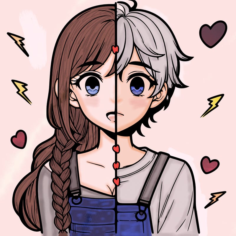 realistic girl boy split