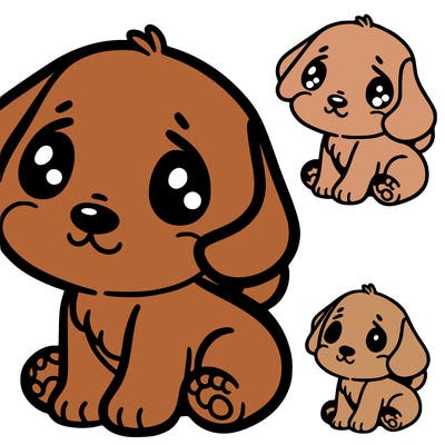 cartoon cute puppy