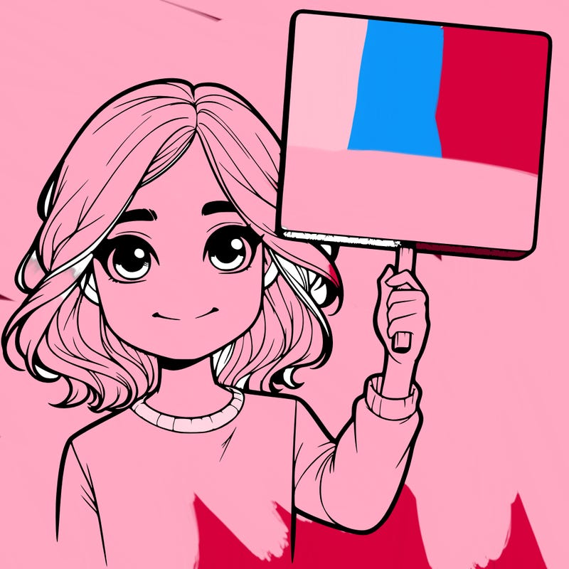 realistic girl holding up a sign