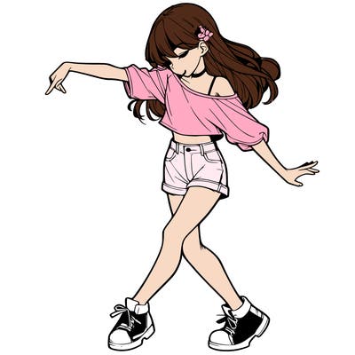realistic girl danceing