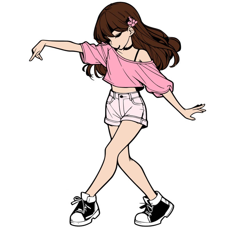 realistic girl danceing
