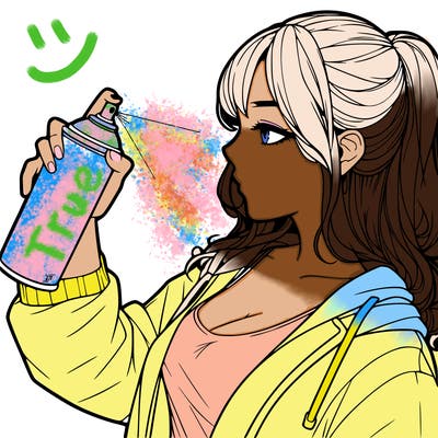 a realistic girl spray, painting