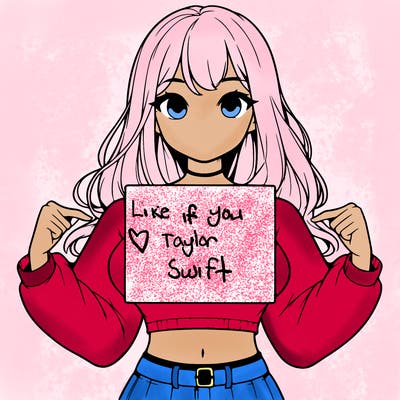 girl holding a blank sign in a long sleeve crop top