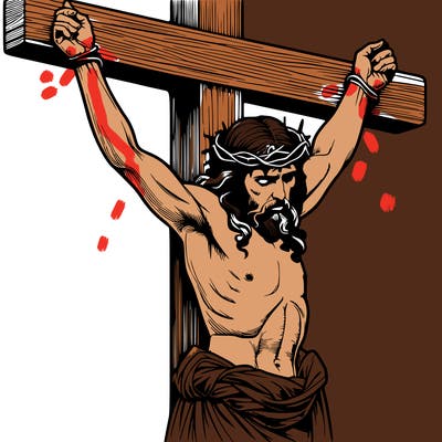 jesus realistic on the cross
