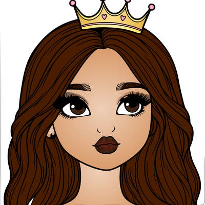 a realistic girl with a crown on