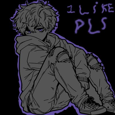a male hoddie ripped jeans messy hair anime