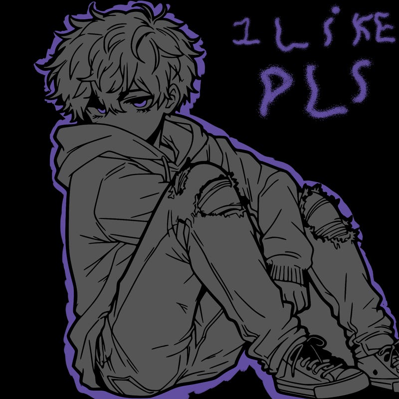 a male hoddie ripped jeans messy hair anime