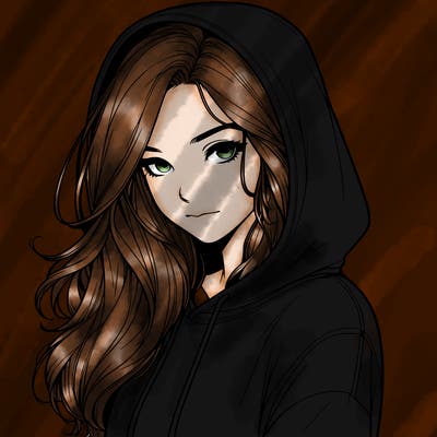 realistic adult girl with hoodie on