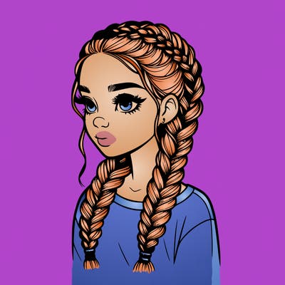 realistic girl with braids
