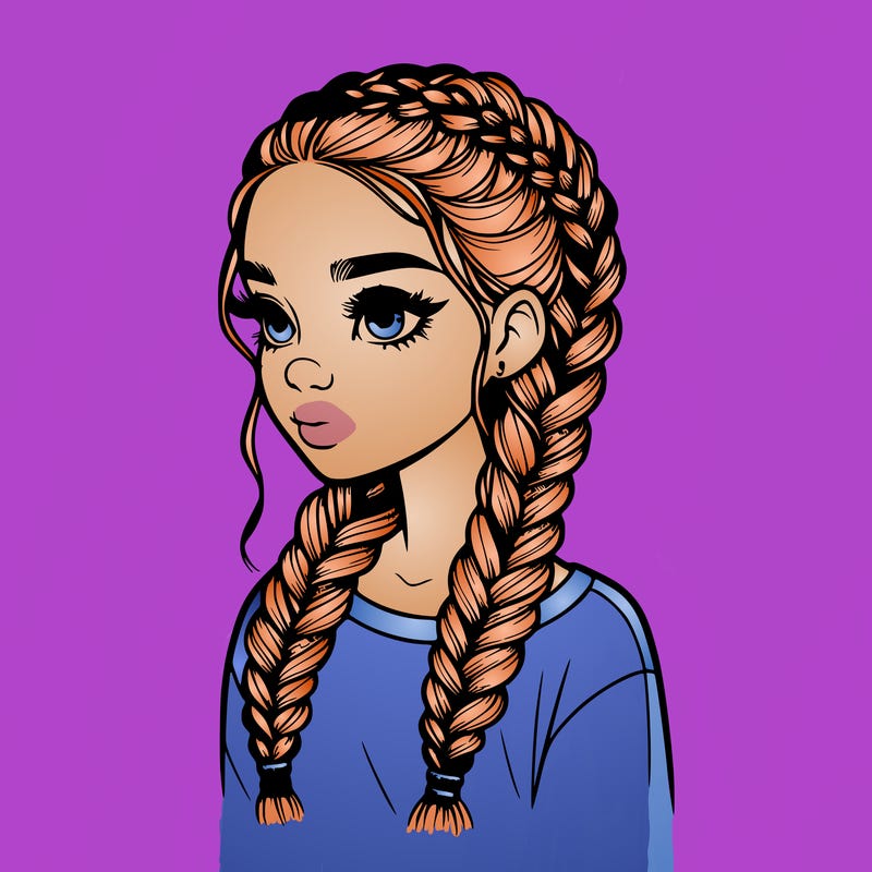 realistic girl with braids
