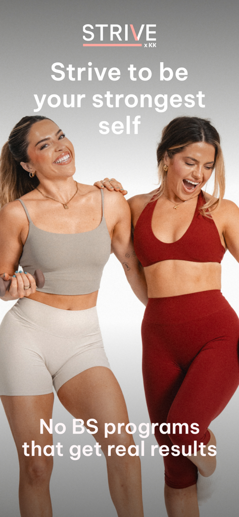 Strive by KKFIT - Strive by KKFITアプリのためにワークアウトウェアを着た、笑顔の女性二人