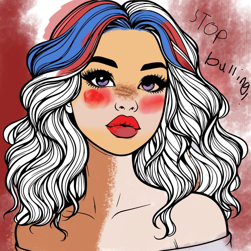 realistic girl with wavy hair and lips