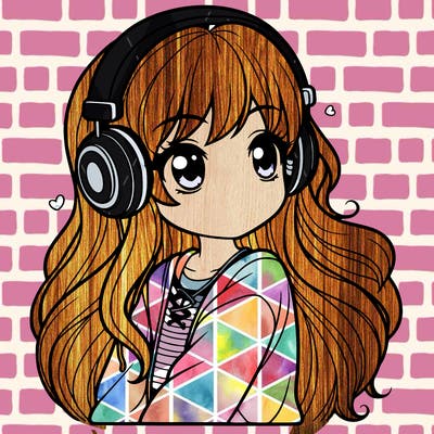 girl with headphones