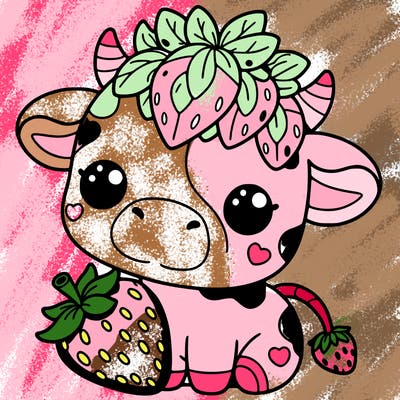 cute strawberry cow