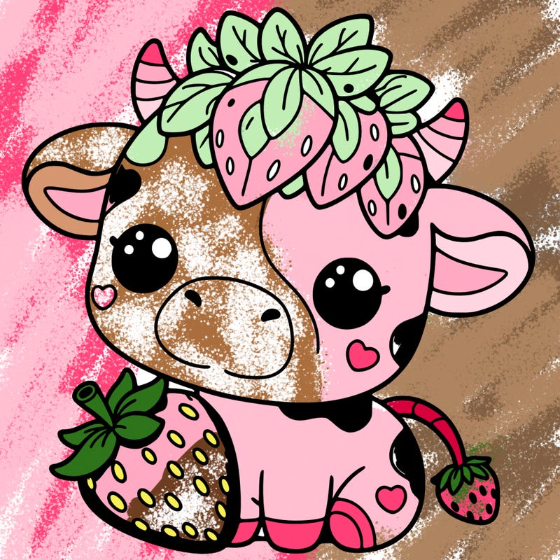 cute strawberry cow