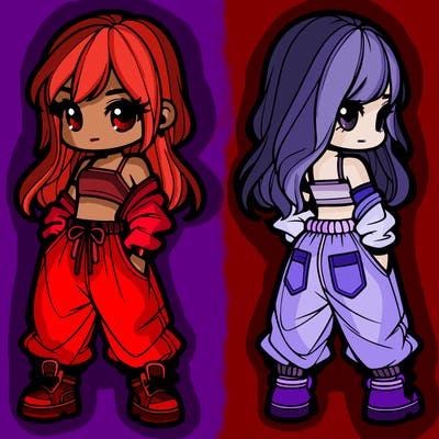 girl in crop top and baggy pants