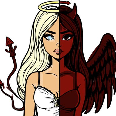 devil vs angel realistic girl