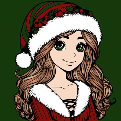 realistic christmas  girl