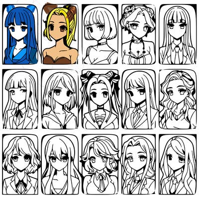 girls that look diffrent anime