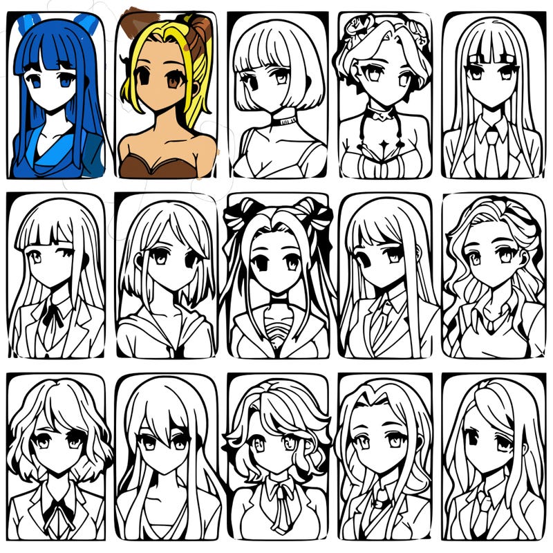 girls that look diffrent anime