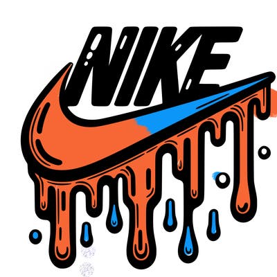 dripping nike logo