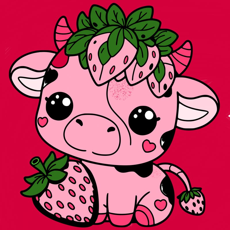 cute strawberry cow