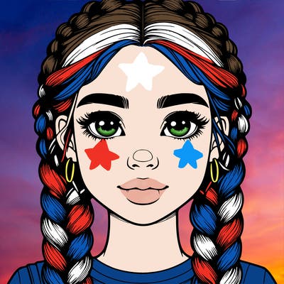 realistic girl with braids