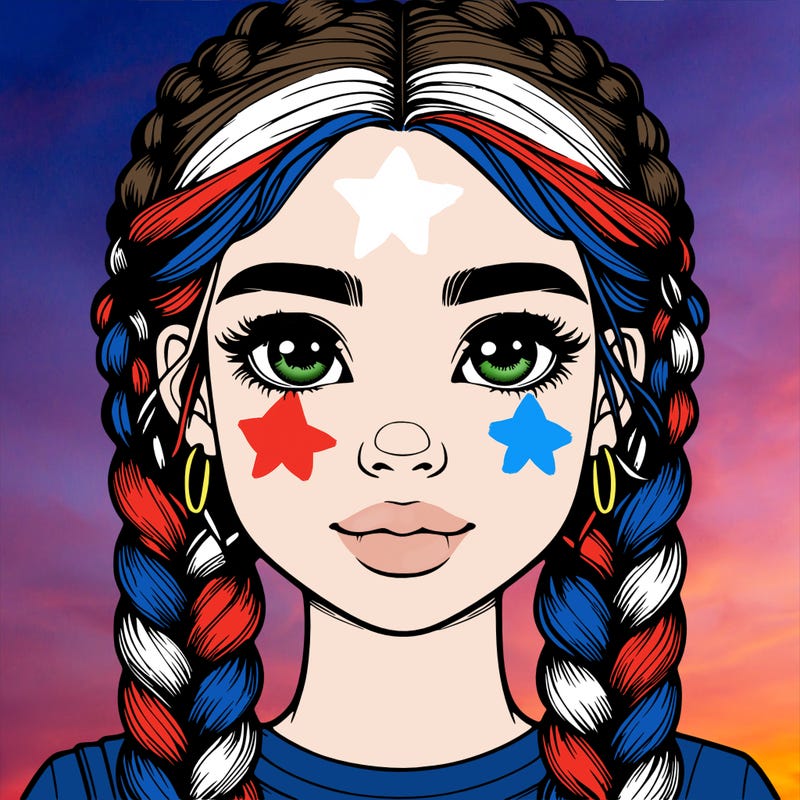 realistic girl with braids