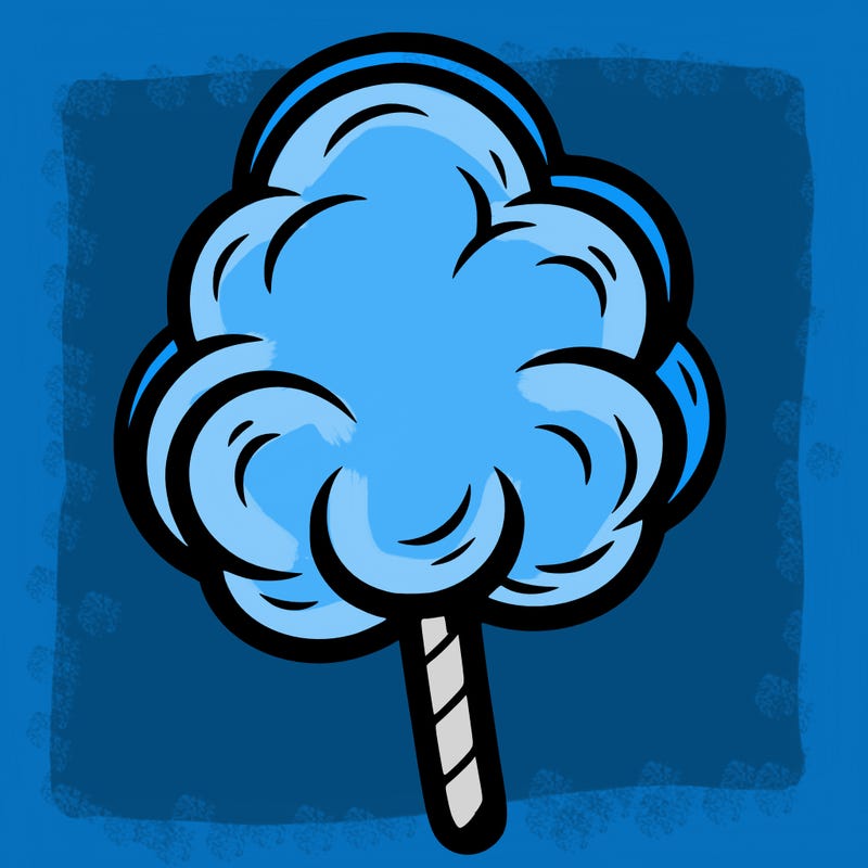 a single cotton candy