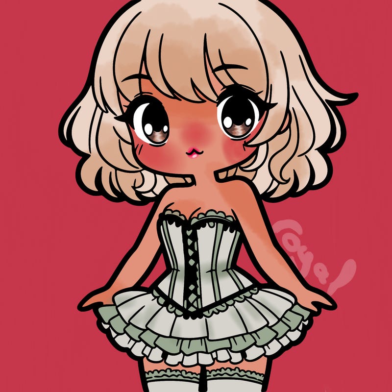 girl in corset and short frilly dress