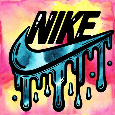 dripping nike logo