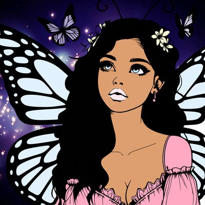 butterfly fairy realistic girl