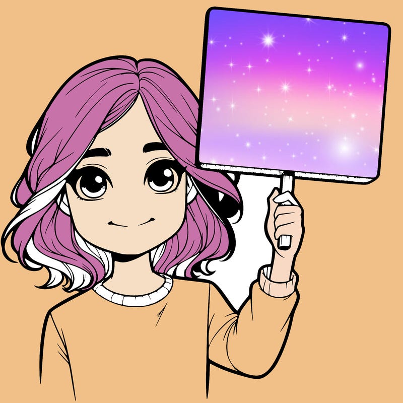 realistic girl holding up a sign