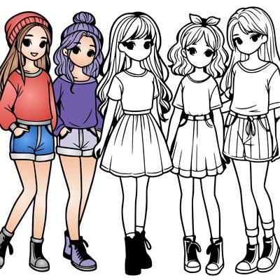 a group of five girls