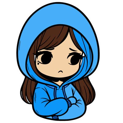 girl in a hoodie sad
