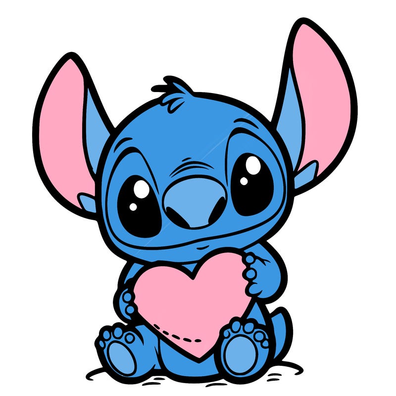 stich holding a heart