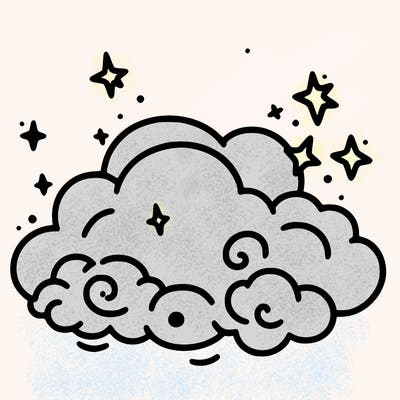 pink starry cloud sky