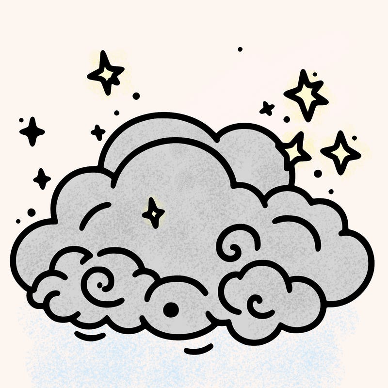 pink starry cloud sky