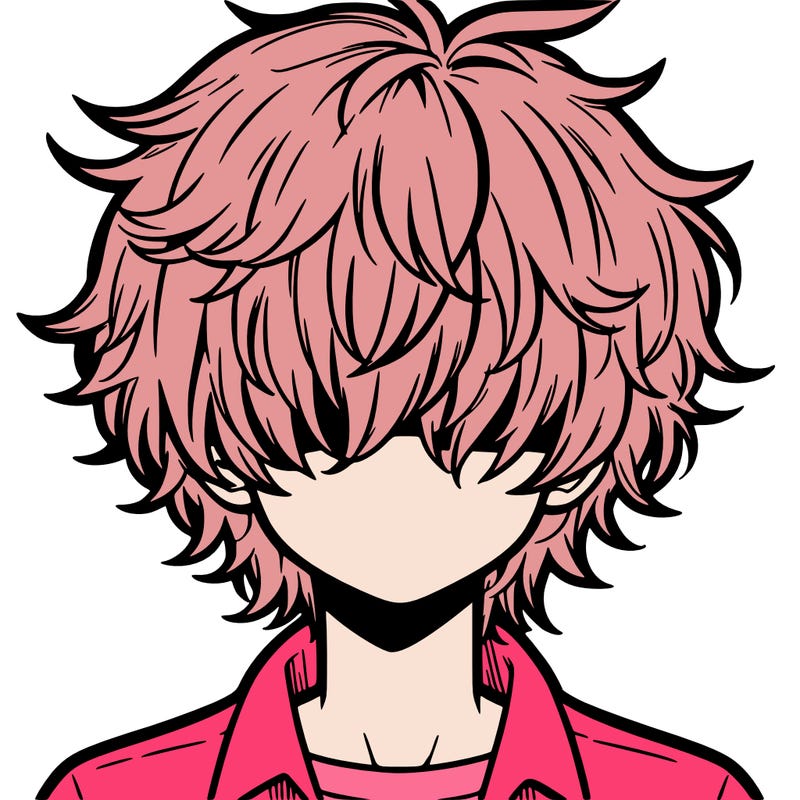 manga boy fluffy hair covering his eyes