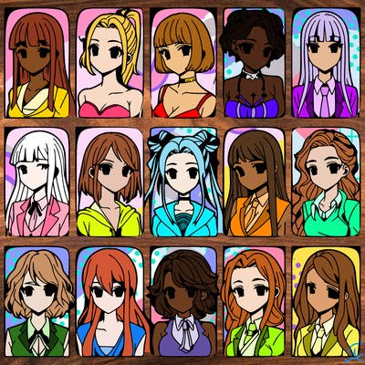 girls that look diffrent anime