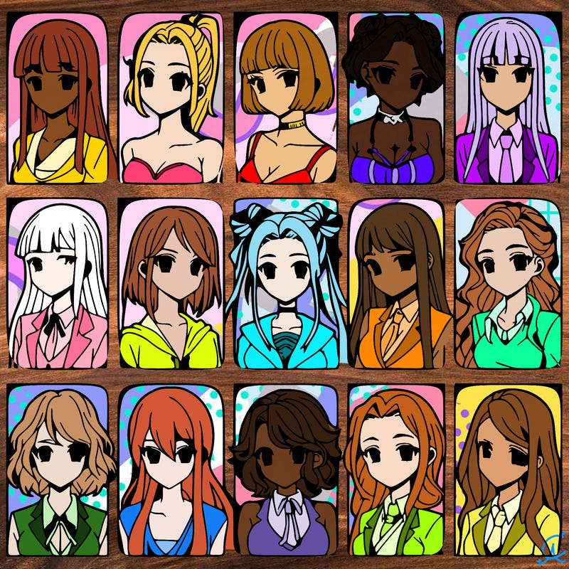 girls that look diffrent anime