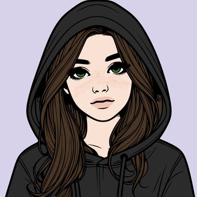 realistic girl with a hoodie