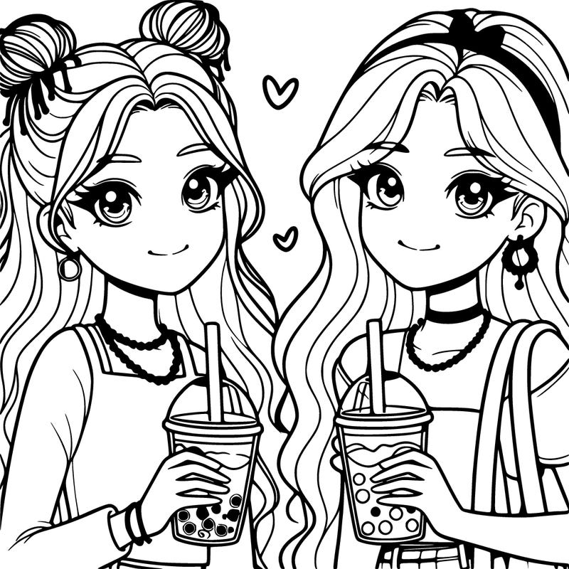 2 teen girls with boba