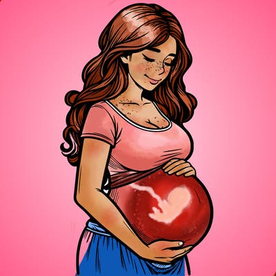 woman heavily pregnant realistic