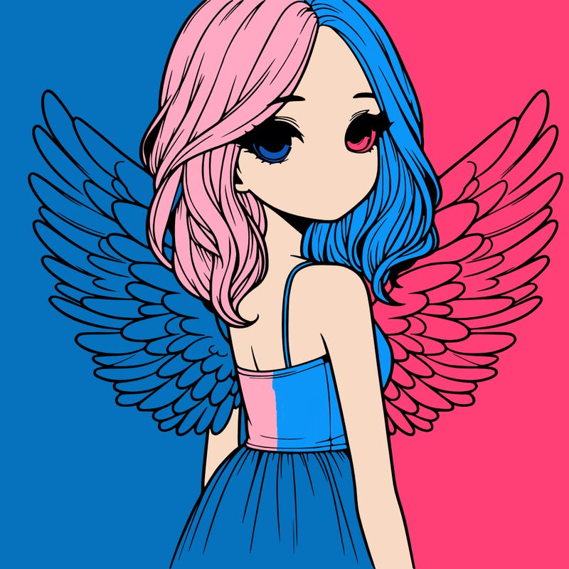 realistic girl with wings