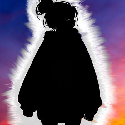 realistic girl with a oversized sweatshirt on and a bun