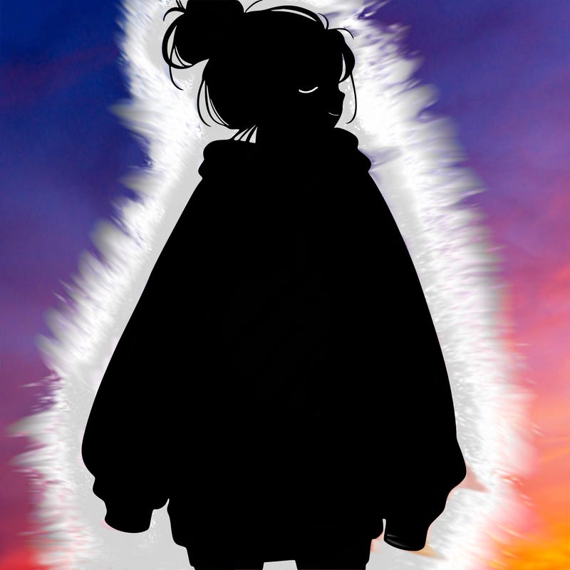 realistic girl with a oversized sweatshirt on and a bun